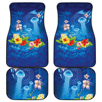 Fiji Jellyfish Car Mats Tapa Patterns and Hibiscus Sea Vibe