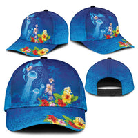 Fiji Jellyfish Classic Cap Tapa Patterns and Hibiscus Sea Vibe