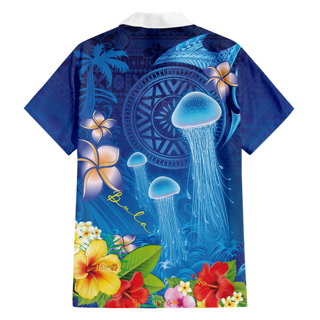 Fiji Jellyfish Family Matching Tank Maxi Dress and Hawaiian Shirt Tapa Patterns and Hibiscus Sea Vibe LT03 - Polynesian Pride