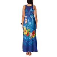 Fiji Jellyfish Family Matching Tank Maxi Dress and Hawaiian Shirt Tapa Patterns and Hibiscus Sea Vibe LT03 - Polynesian Pride