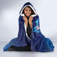 Fiji Jellyfish Hooded Blanket Tapa Patterns and Hibiscus Sea Vibe