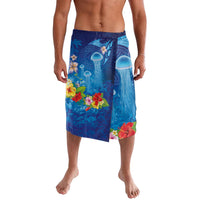 Fiji Jellyfish Lavalava Tapa Patterns and Hibiscus Sea Vibe