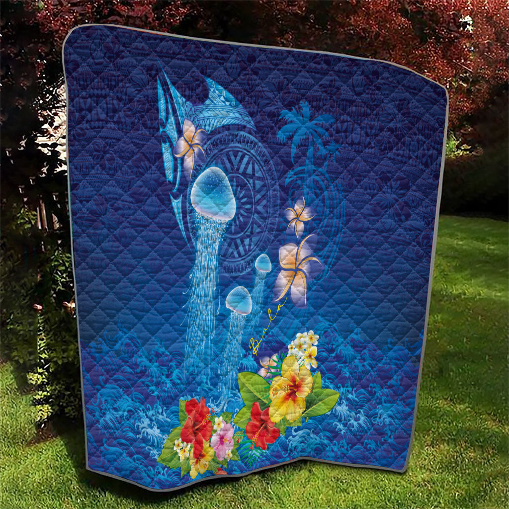 Fiji Jellyfish Quilt Tapa Patterns and Hibiscus Sea Vibe