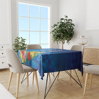 Fiji Jellyfish Tablecloth Tapa Patterns and Hibiscus Sea Vibe