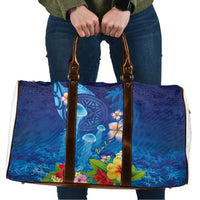 Fiji Jellyfish Travel Bag Tapa Patterns and Hibiscus Sea Vibe