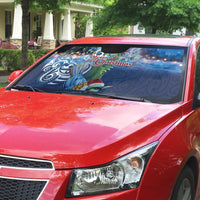 New Zealand Merry Christmas Auto Sun Shade Maori Tribal Pattern with Xmas Tui Bird