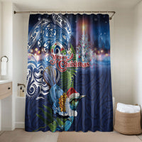 New Zealand Merry Christmas Bathroom Set Maori Tribal Pattern with Xmas Tui Bird