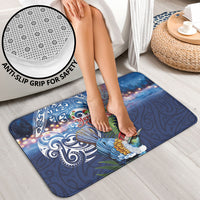 New Zealand Merry Christmas Bathroom Set Maori Tribal Pattern with Xmas Tui Bird