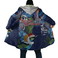 New Zealand Merry Christmas Cloak Maori Tribal Pattern with Xmas Tui Bird LT03 - Polynesian Pride
