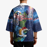 New Zealand Merry Christmas Kimono Maori Tribal Pattern with Xmas Tui Bird LT03 - Polynesian Pride