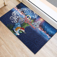 New Zealand Merry Christmas Rubber Doormat Maori Tribal Pattern with Xmas Tui Bird LT03 - Polynesian Pride