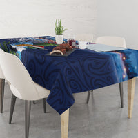 New Zealand Merry Christmas Tablecloth Maori Tribal Pattern with Xmas Tui Bird LT03 - Polynesian Pride