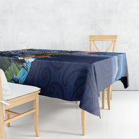 New Zealand Merry Christmas Tablecloth Maori Tribal Pattern with Xmas Tui Bird LT03 - Polynesian Pride