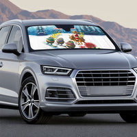 New Zealand and Australia Merry Christmas Auto Sun Shade Kiwi Birds Skiing and Koala Santa Riding Kangaroo