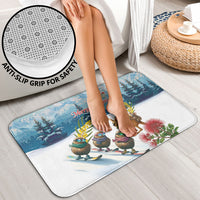 New Zealand and Australia Merry Christmas Bathroom Set Kiwi Birds Skiing and Koala Santa Riding Kangaroo