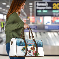 New Zealand and Australia Merry Christmas Travel Bag Kiwi Birds Skiing and Koala Santa Riding Kangaroo LT03 - Polynesian Pride