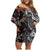 Hawaiian and Japanese Together Family Matching Off Shoulder Short Dress and Hawaiian Shirt Polynesian Triball Tattoo Koi Carps and Sakura
