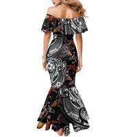 Hawaiian and Japanese Together Mermaid Dress Polynesian Triball Tattoo Koi Carps and Sakura LT03 - Polynesian Pride