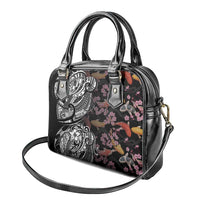 Hawaiian and Japanese Together Shoulder Handbag Polynesian Triball Tattoo Koi Carps and Sakura LT03 - Polynesian Pride