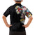Hawaiian and Japanese Together Family Matching Mermaid Dress and Hawaiian Shirt Colorful Traditional Japanese Tattoo and Kakau Pattern Black Color