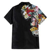 Hawaiian and Japanese Together Family Matching Puletasi and Hawaiian Shirt Colorful Traditional Japanese Tattoo and Kakau Pattern Black Color LT03 - Polynesian Pride