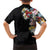 Hawaiian and Japanese Together Hawaiian Shirt Colorful Traditional Japanese Tattoo and Kakau Pattern Black Color