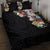 Hawaiian and Japanese Together Quilt Bed Set Colorful Traditional Japanese Tattoo and Kakau Pattern Black Color