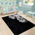 Hawaiian and Japanese Together Area Rug Japanese Koi Fish Tattoo and Kakau Pattern Black Color