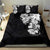 Hawaiian and Japanese Together Bedding Set Japanese Koi Fish Tattoo and Kakau Pattern Black Color