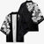 Hawaiian and Japanese Together Kimono Japanese Koi Fish Tattoo and Kakau Pattern Black Color - Polynesian Pride