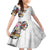Hawaiian and Japanese Together Family Matching Mermaid Dress and Hawaiian Shirt Colorful Traditional Japanese Tattoo and Kakau Pattern White Color