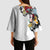 Hawaiian and Japanese Together Kimono Sleeve Blouse Colorful Traditional Japanese Tattoo and Kakau Pattern White Color - Polynesian Pride