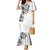 Hawaiian and Japanese Together Family Matching Mermaid Dress and Hawaiian Shirt Japanese Koi Fish Tattoo and Kakau Pattern White Color