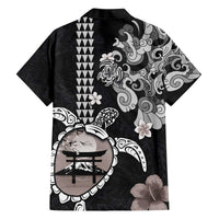 Hawaiian and Japanese Together Family Matching Puletasi and Hawaiian Shirt Japanese Culture and Turtle Kakau Tattoo Black Color LT03 - Polynesian Pride
