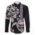 Hawaiian and Japanese Together Family Matching Short Sleeve Bodycon Dress and Hawaiian Shirt Japanese Culture and Turtle Kakau Tattoo Black Color