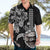 Hawaiian and Japanese Together Hawaiian Shirt Japanese Culture and Turtle Kakau Tattoo Black Color