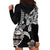 Hawaiian and Japanese Together Hoodie Dress Japanese Culture and Turtle Kakau Tattoo Black Color