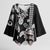 Hawaiian and Japanese Together Kimono Sleeve Blouse Japanese Culture and Turtle Kakau Tattoo Black Color - Polynesian Pride