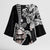 Hawaiian and Japanese Together Kimono Sleeve Blouse Japanese Culture and Turtle Kakau Tattoo Black Color - Polynesian Pride