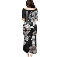 Hawaiian and Japanese Together Puletasi Japanese Culture and Turtle Kakau Tattoo Black Color