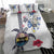 Hawaiian and Japanese Together Bedding Set Japanese Culture and Turtle Kakau Tattoo White Color