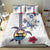 Hawaiian and Japanese Together Bedding Set Japanese Culture and Turtle Kakau Tattoo White Color