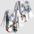 Hawaiian and Japanese Together Kimono Sleeve Blouse Japanese Culture and Turtle Kakau Tattoo White Color - Polynesian Pride