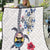 Hawaiian and Japanese Together Quilt Japanese Culture and Turtle Kakau Tattoo White Color