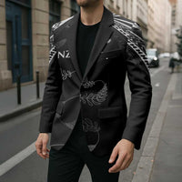 New Zealand Rugby Custom Blazer Aotearoa Armour Blacks Silver Ferns - Polynesian Pride