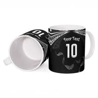 New Zealand Rugby Custom Ceramic Mug Aotearoa Armour Blacks Silver Ferns - Polynesian Pride