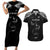 New Zealand Rugby Custom Couples Matching Short Sleeve Bodycon Dress and Hawaiian Shirt Aotearoa Armour Blacks Silver Ferns - Polynesian Pride