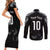 New Zealand Rugby Custom Couples Matching Short Sleeve Bodycon Dress and Long Sleeve Button Shirt Aotearoa Armour Blacks Silver Ferns - Polynesian Pride