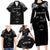 New Zealand Rugby Custom Family Matching Long Sleeve Bodycon Dress and Hawaiian Shirt Aotearoa Armour Blacks Silver Ferns - Polynesian Pride