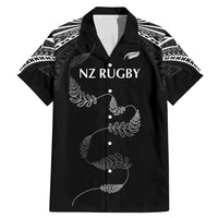 New Zealand Rugby Custom Family Matching Mermaid Dress and Hawaiian Shirt Aotearoa Armour Blacks Silver Ferns - Polynesian Pride